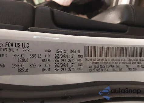 2018 Jeep Grand Cherokee Limited 4X4 z USA, uszkodzony, nr VIN 1C4RJFBGXJC326549